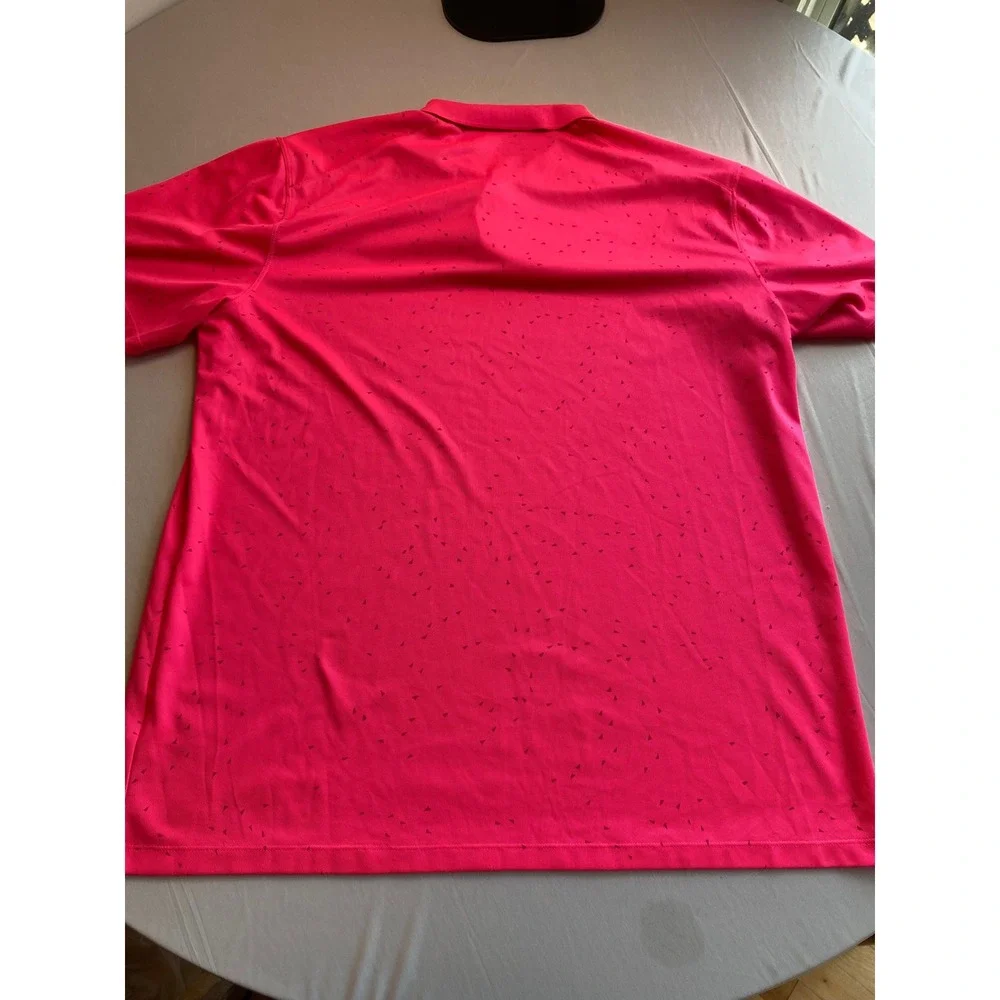 Nike Dri-FIT Mens Golf Polo Shirt Neon Pink Geometric Print CU9841-639 XL